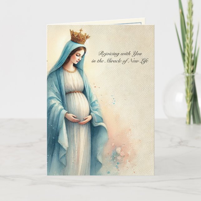 Blessings of New Life New Mother Catholic  Card (Front)