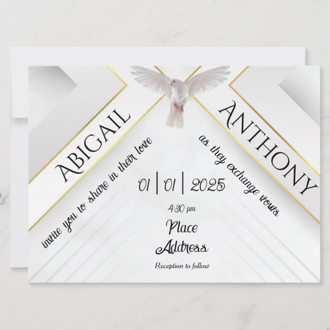 Blessings of the Holy Spirit Wedding Invitation (Front)