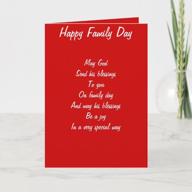 Blessings on family day card (Front)