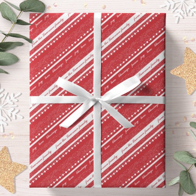 Blessings Peace Love Joy Personalised Christmas Wrapping Paper (Creator Uploaded)