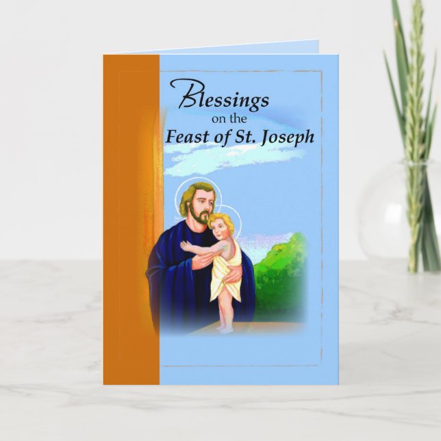 Blessings St. Joseph Feast Blue Card (Front)
