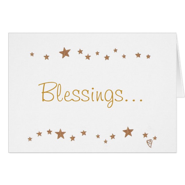 Blessings with gold stars, greeting cards (Front Horizontal)