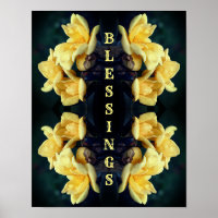 Blessings Yellow Roses Abstract Inspiring Words