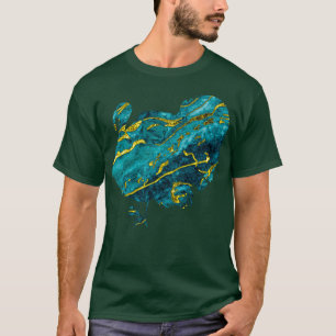 Bleu and Gold Marble Turkey Thanksgiving Turkey T-Shirt