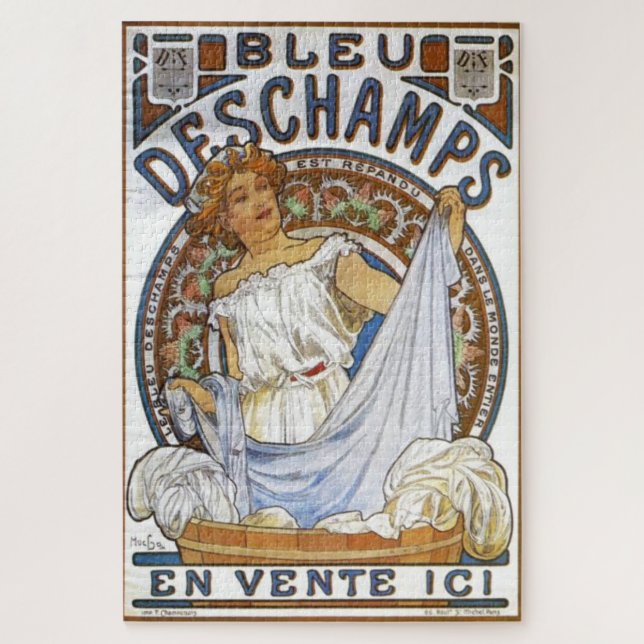 Bleu Deschamps by Alphonse Mucha Jigsaw Puzzle (Vertical)