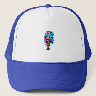 Bleu hair girl hat
