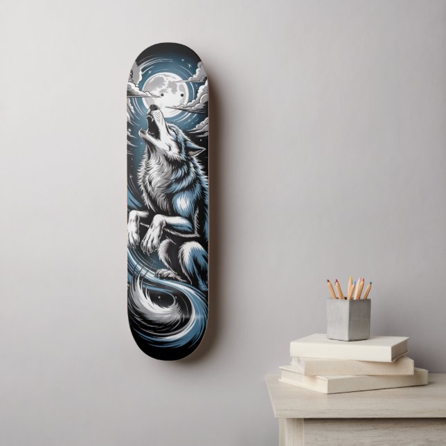 Bleu Wolf Skateboard design (Wall Art)
