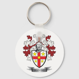 Blevins Family Crest Coat of Arms Key Ring