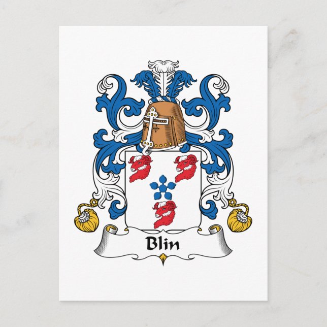 Blin Family Crest Postcard (Front)