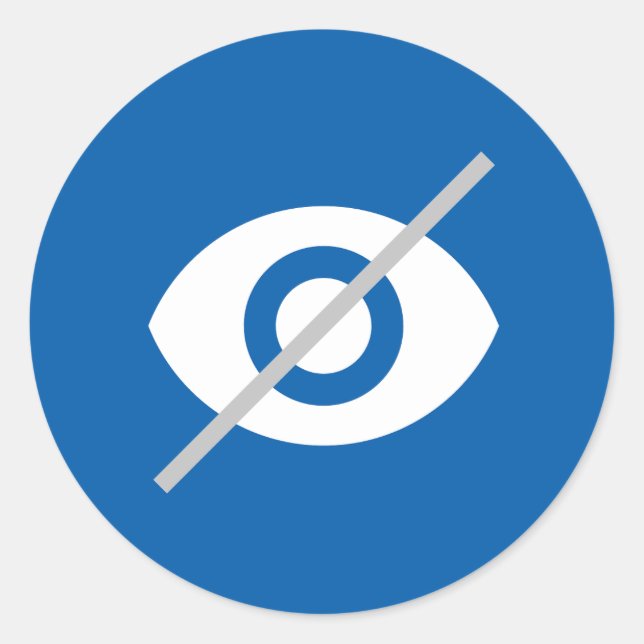 Blind Blue Classic Round Sticker (Front)