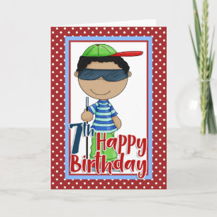 Blind Boy - Happy 7th Birthday Card