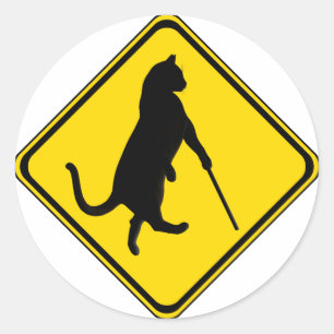 Blind Cats Crossing ! Classic Round Sticker