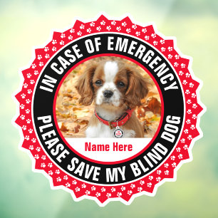 Blind Dog Safety Alert First Responder Photo Name