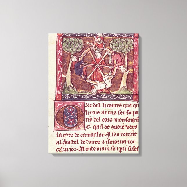 Blind goddess Fortune with King Arthur Canvas Print (Front)