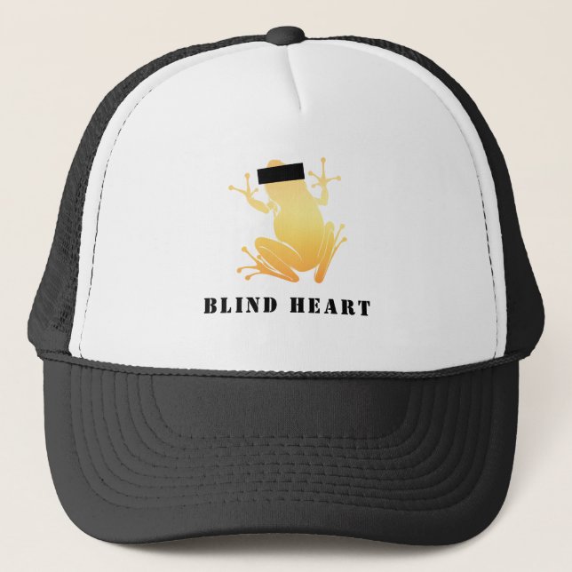 Blind Heart Censored Gold Frog Custom Text Trucker Hat (Front)