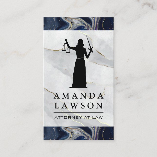 Blind Justice | Marble | Law Appointment Card (Front)