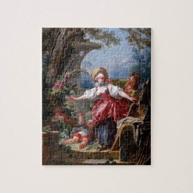 Blind-Mans Bluff by Jean-Honore Fragonard Jigsaw Puzzle (Vertical)