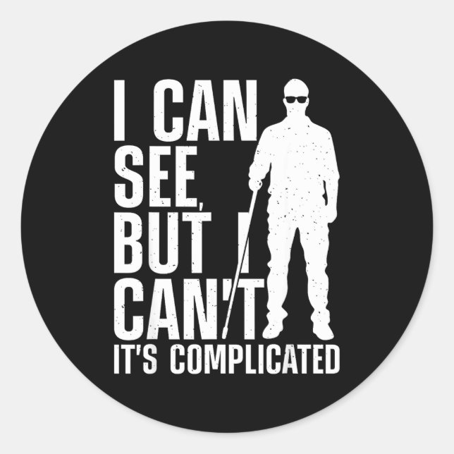 Blind Person Art For Men Women Blind People Sight  Classic Round Sticker (Front)