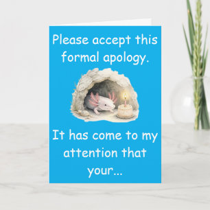 Blind Salamander Cave Belated Birthday Apology Card