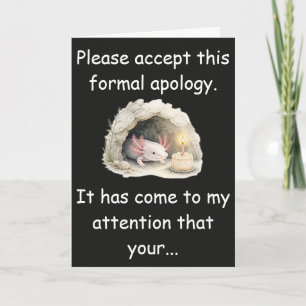 Blind Salamander Cave Belated Birthday Apology Card