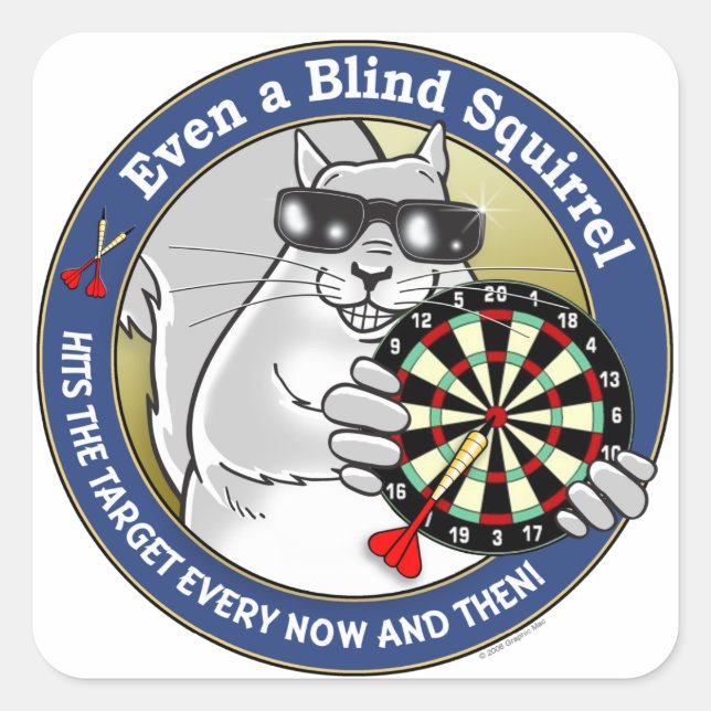 Blind Squirrel Darts Square Sticker (Front)