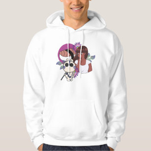 Blind Tiger with White Cane Floral Art Hoodie