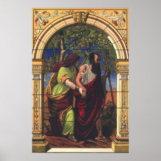 Blind Tobit and Wife Anna, Vintage Religion Poster