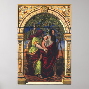 Blind Tobit and Wife Anna, Vintage Religion Poster