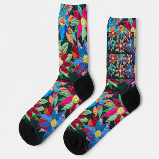Blind walk through flowers. socks