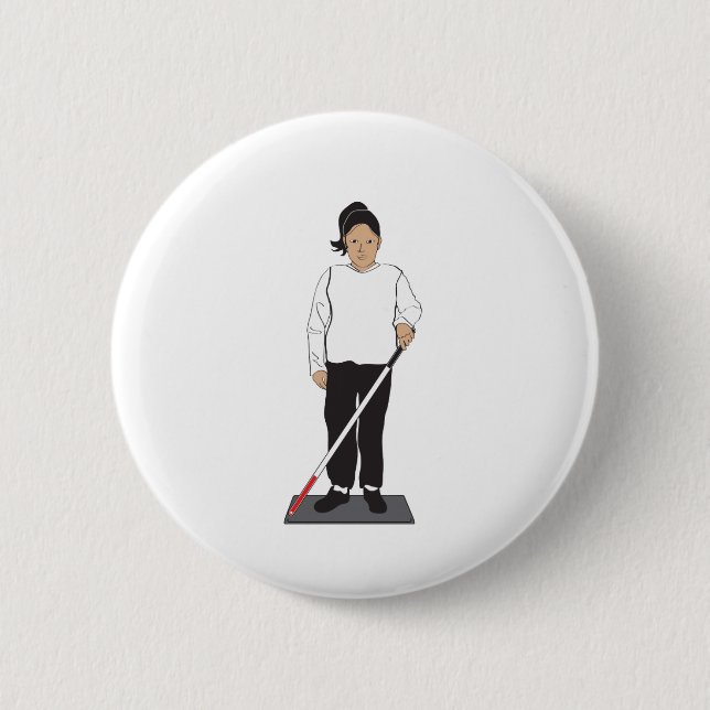 Blind Woman 6 Cm Round Badge (Front)