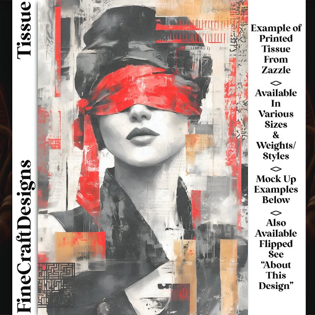 Blindfolded Woman Abstract Art DM7L Decoupage Tissue Paper (Creator Uploaded)