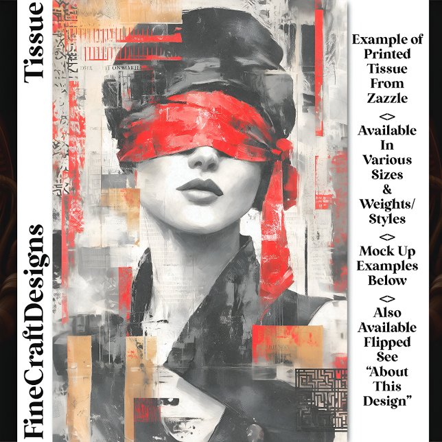 Blindfolded Woman Abstract Art DM7R Decoupage Tissue Paper (Creator Uploaded)