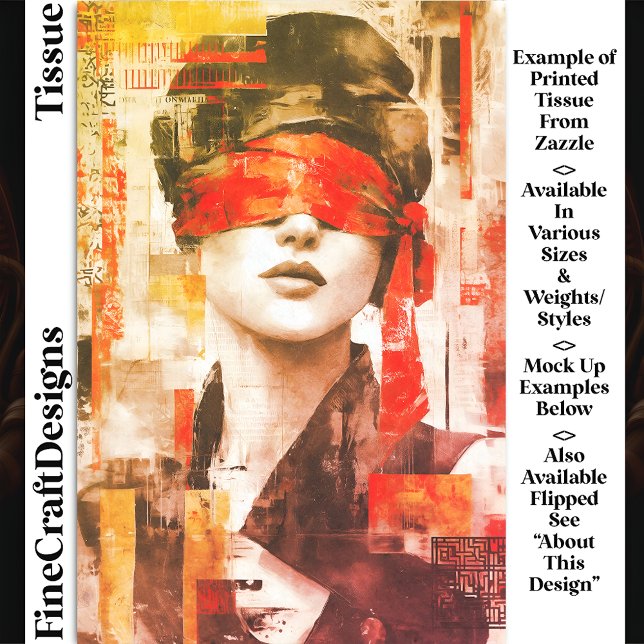 Blindfolded Woman Abstract Art DM7RF Decoupage Tissue Paper (Creator Uploaded)