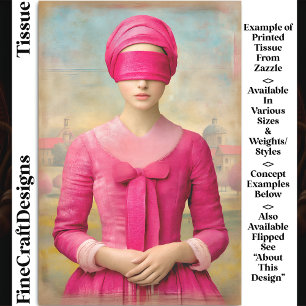  Blindfolded Woman, Pink Dress DH8L Decoupage Tissue Paper