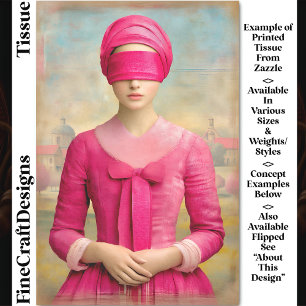 Blindfolded Woman, Pink Dress DH8R Decoupage Tissue Paper