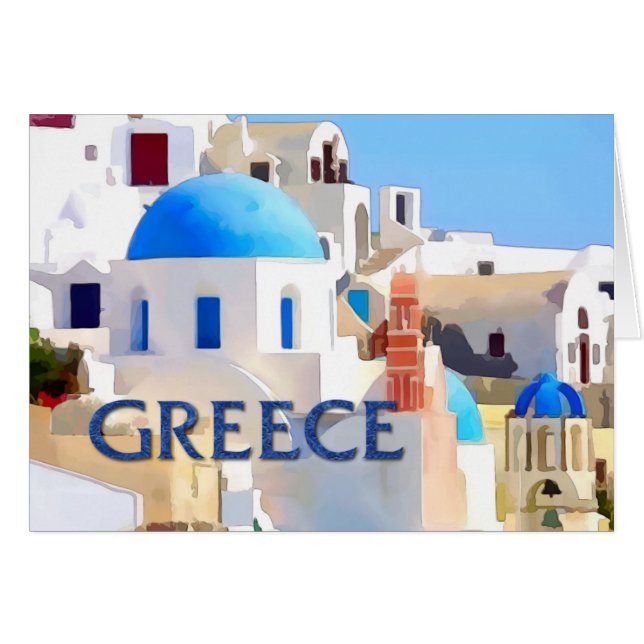 Blinding White Buildings in Greece (Front Horizontal)