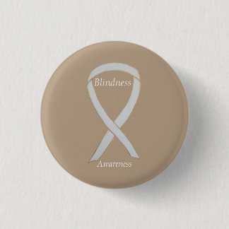 Blindness Awareness White Ribbon Custom Art Pin