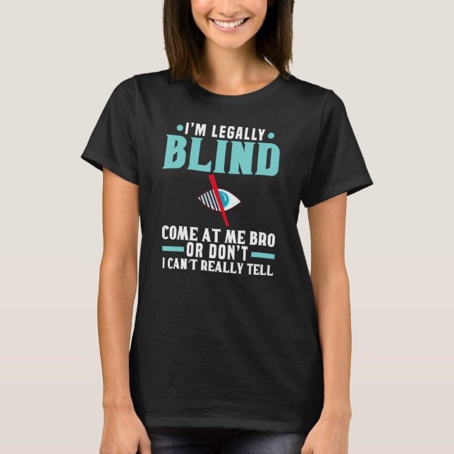 Blindness Cane Blind Walking Stick Braille 6 T-Shirt (Front)