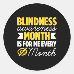 Blindness For Blind People Blind Person Braille Re Classic Round Sticker