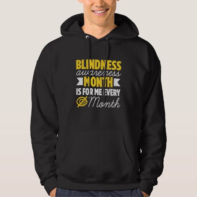 Blindness For Blind People Blind Person Braille Re Hoodie (Front)
