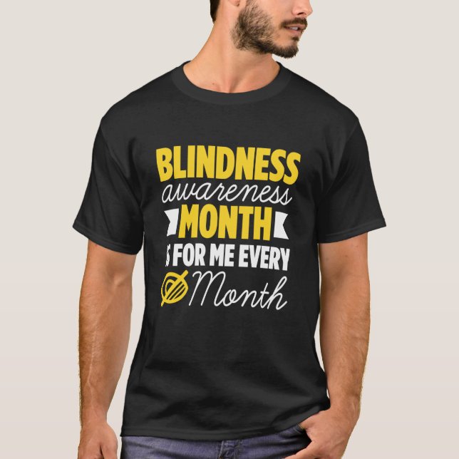 Blindness For Blind People Blind Person Braille Re T-Shirt (Front)