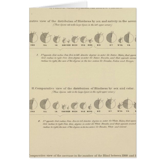 Blindness, Statistical US Lithograph 1870 (Front)