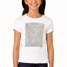 Blindness White Awareness Ribbon Angel Shirt