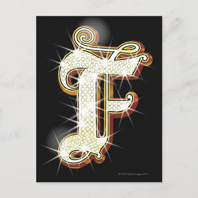 Bling alphabet F Postcard (Front)