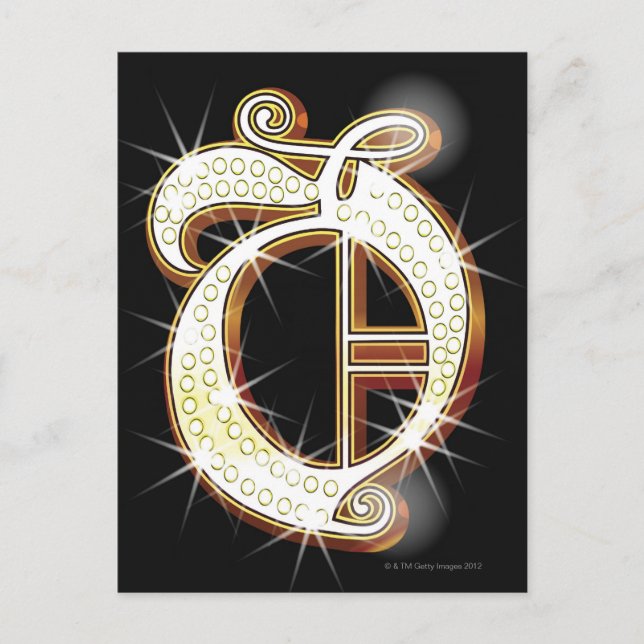 Bling alphabet O Postcard (Front)