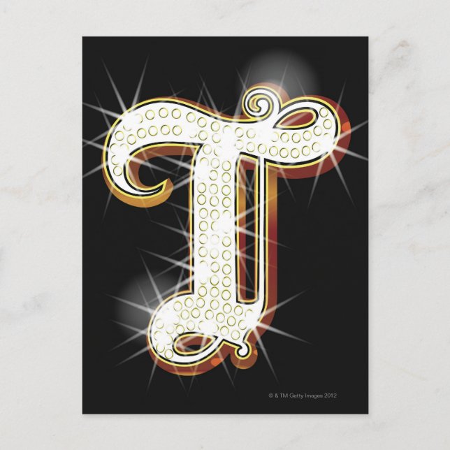 Bling alphabet T Postcard (Front)