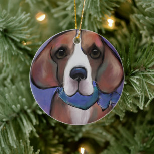 Bling Beagle     Ceramic Tree Decoration