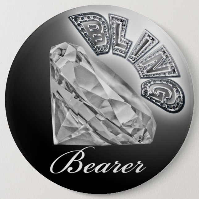 BLING Bearer Wedding Button (Front)