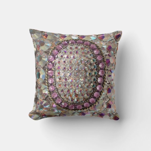 BLING BLING Iridescent Rhinestone Pillow (Front)