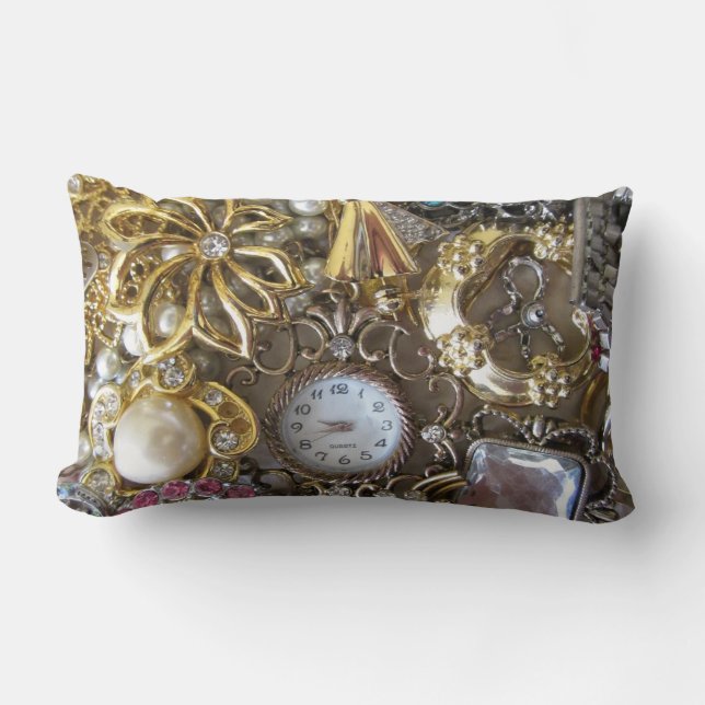 bling bling jewellery collection lumbar cushion (Front)